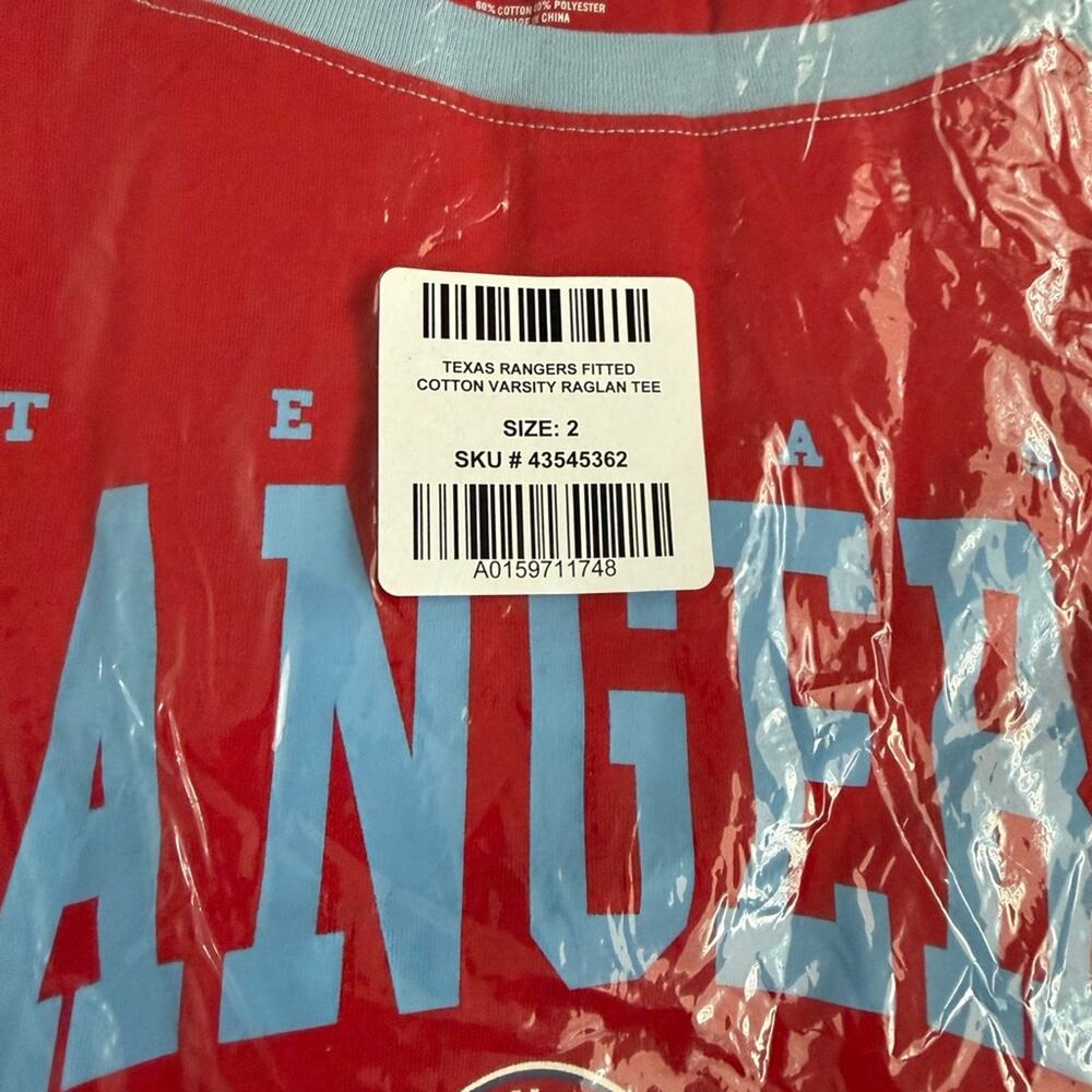 Torrid MLB Texas Rangers Cotton Varsity Ringer Tee - Picture 5 of 7
